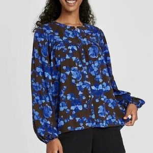 A New Day Floral Button Front Top Sz Small NWOT